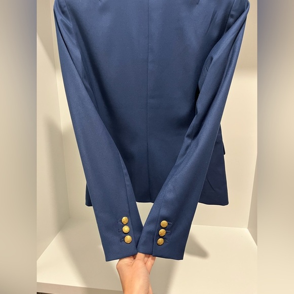 Banana Republic Factory Blazer in Navy with shiny gold buttons lined vintage 4 - Picture 6 of 12
